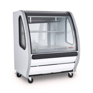 VITRINA DELICATESSEN VIDRIO PANORAMICO BLANCA TEM100